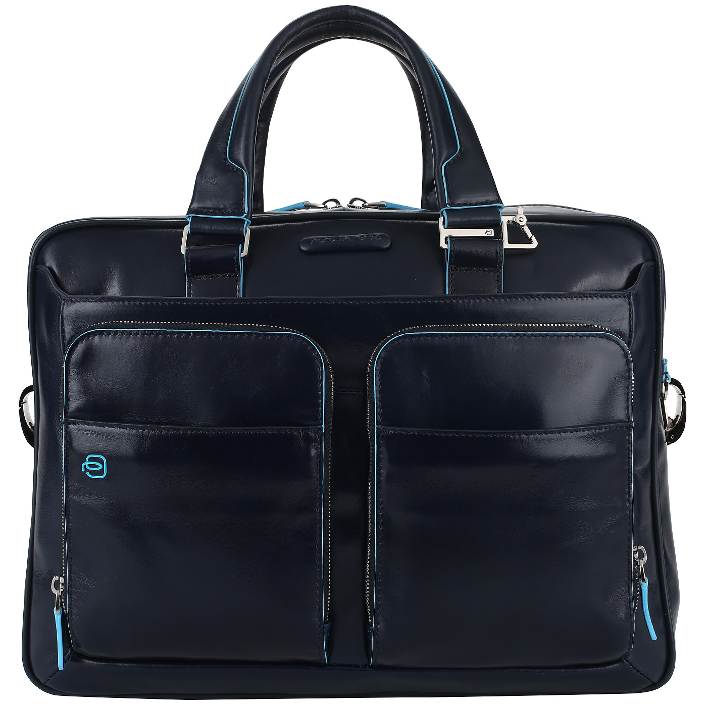 Деловая кожаная сумка с отделением для ноутбука Piquadro Blue square