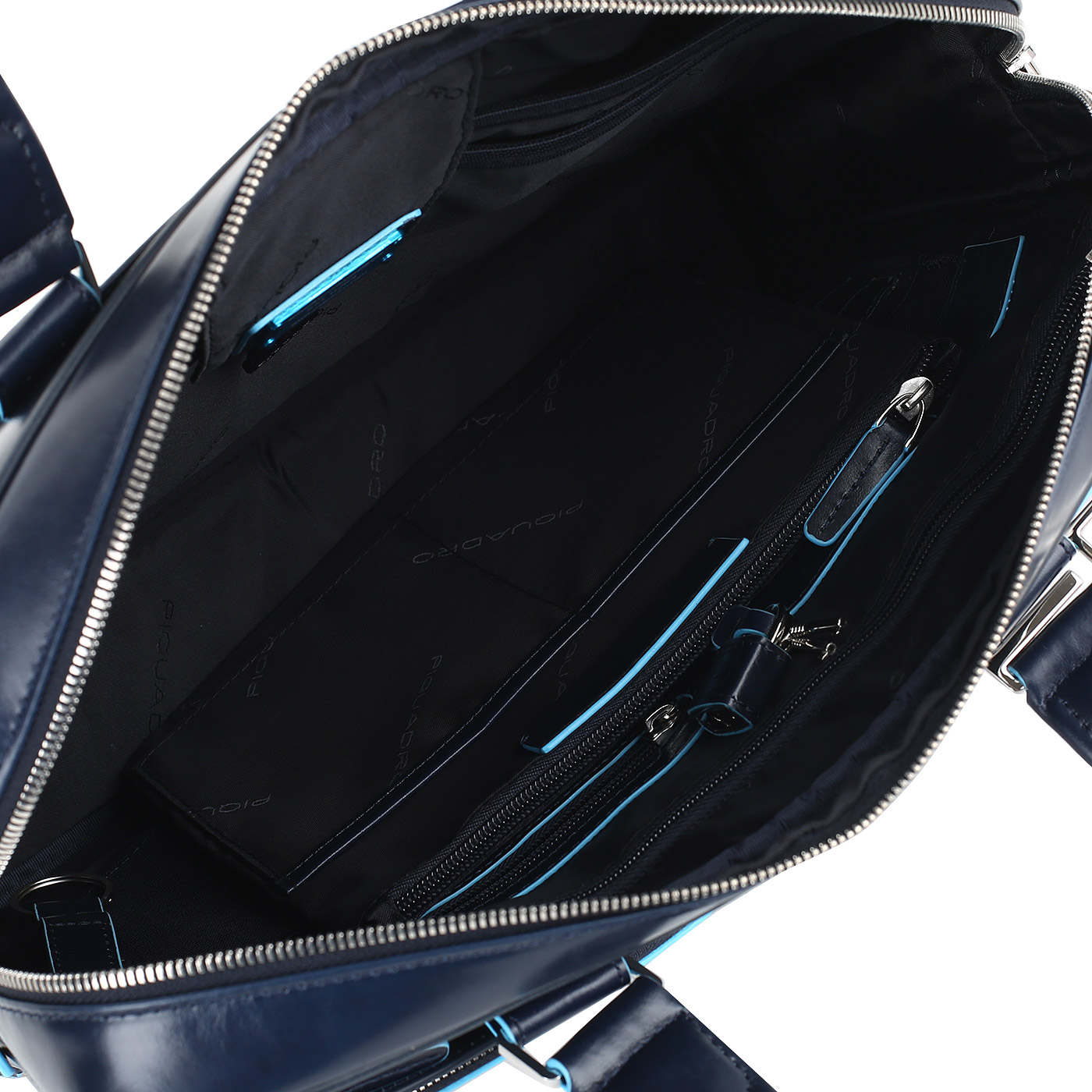 Деловая кожаная сумка с отделением для ноутбука Piquadro Blue square