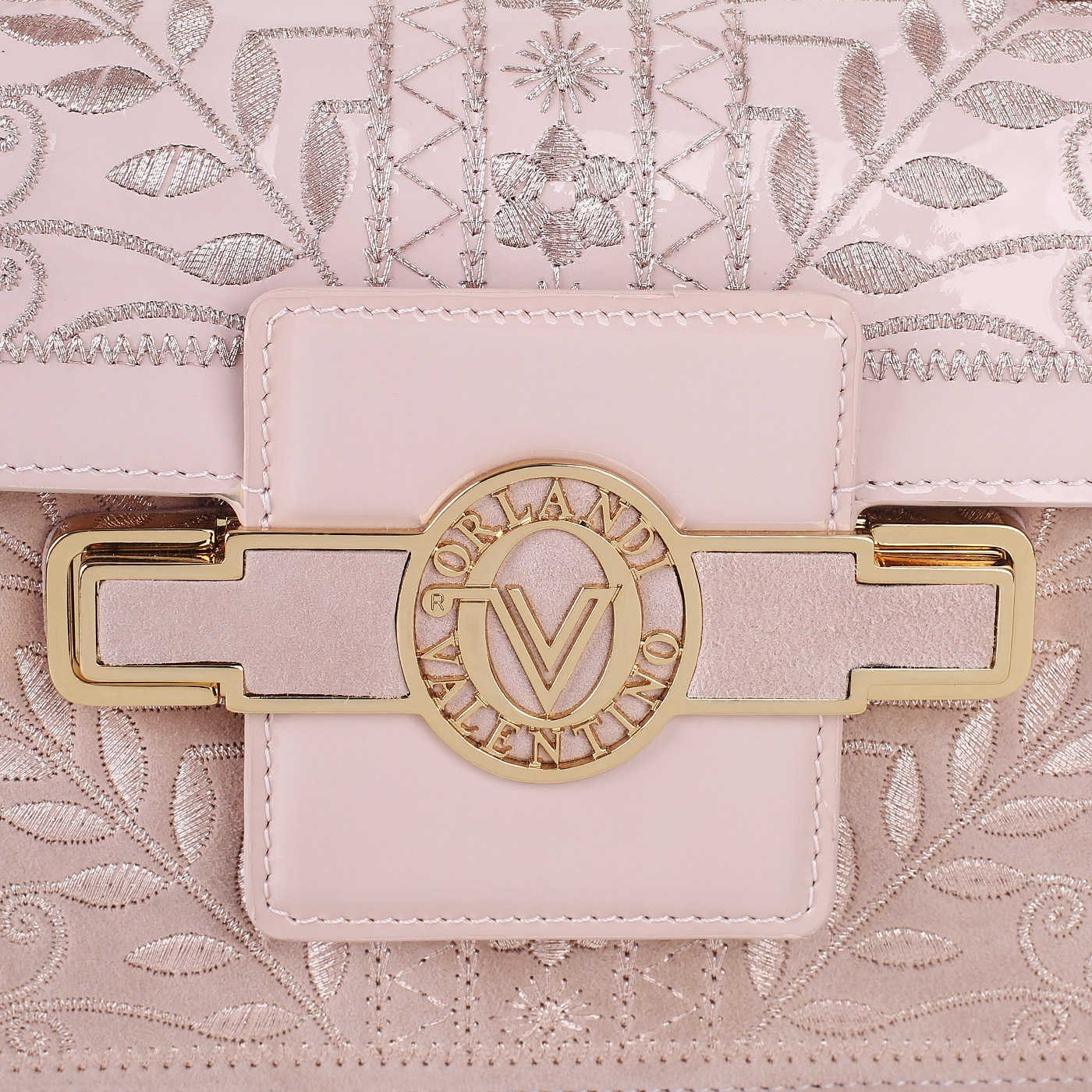 Лакированная сумка с вышивкой Valentino Orlandi Virginia